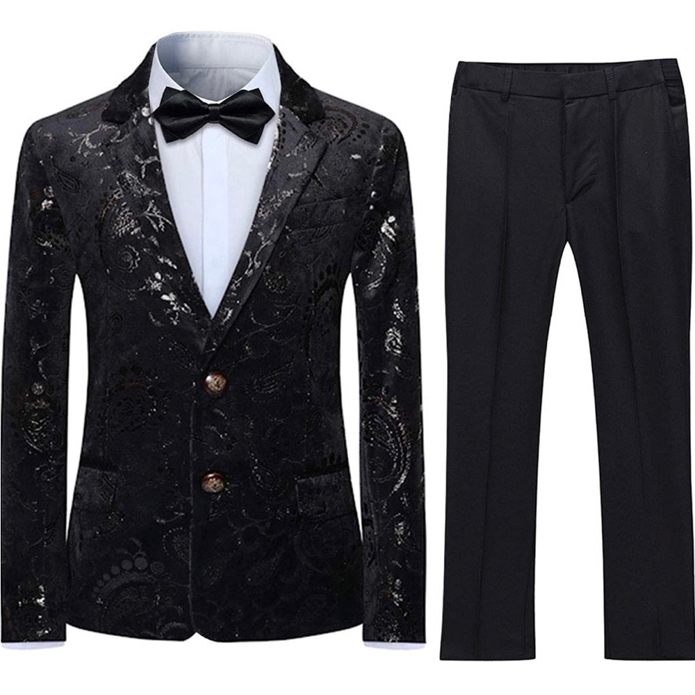 Boyland Jacquard 3 piece Tuxuedo/Suit notch lapel  jacket,pant,bow tie New Sz 14